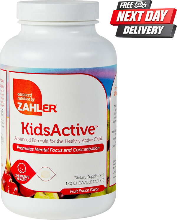 KidsActive Focus Supplement for Kids | Citicoline, L-Theanine and B Vitamins | 60 Tablets