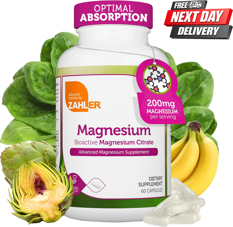 Magnesium Citrate 200mg Capsules | Bioactive Magnesium Supplement | 60 Capsules