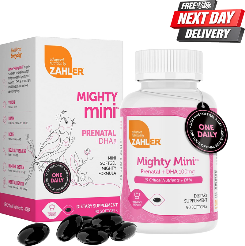 Mighty Mini Prenatal Vitamins with DHA and Folate | Once Daily Mini Softgel | 90 Softgels