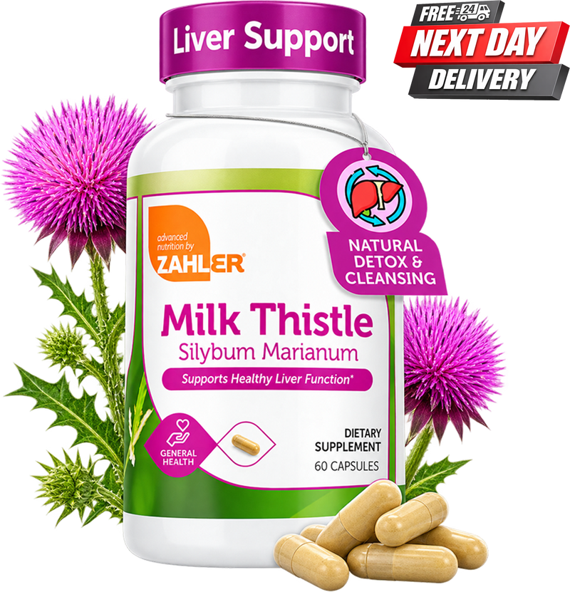 Milk Thistle Tablets with Silymarin | Milk Thistle Supplement for Liver Support | 60 Capsules