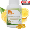 Zahler Omega 3 fish oil capsules bottle with Vitamin D3, EPA DHA, 90 softgels