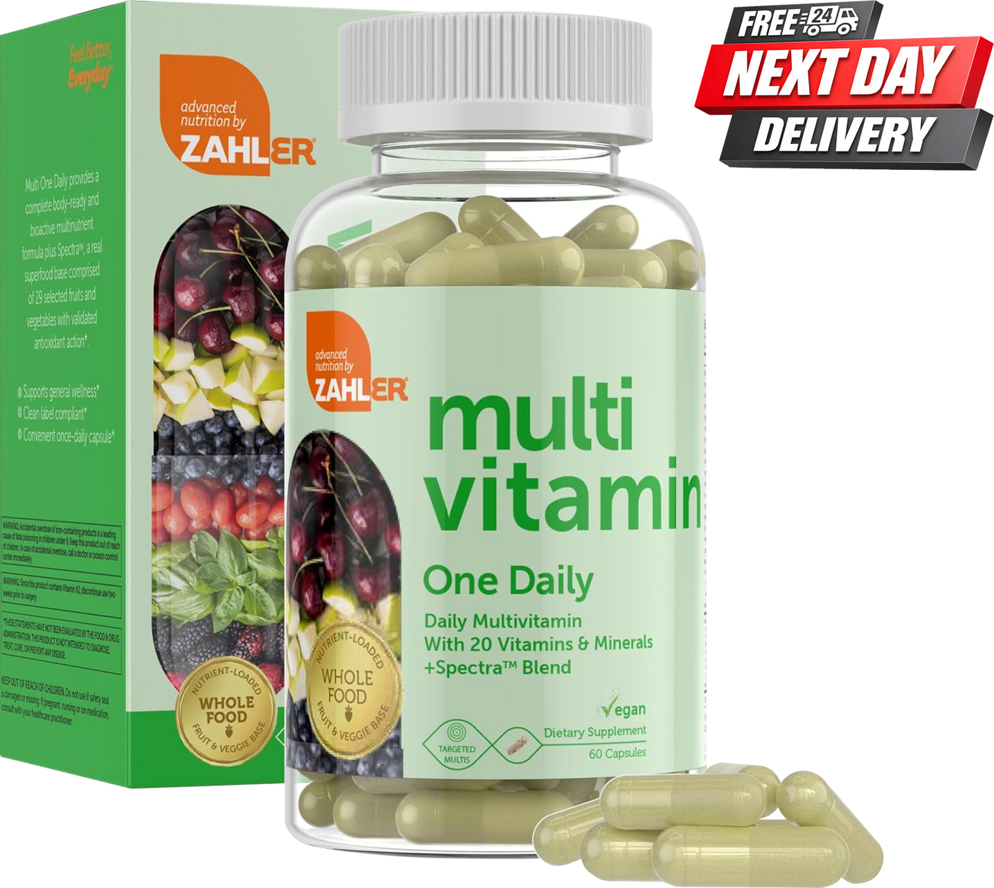 Zahler One Daily Vegan Multivitamin Tablets with Spectra Whole Food Blend