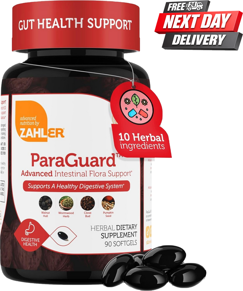 ParaGuard Gut Cleanse Supplement | Wormwood, Pumpkin Seed and Garlic Softgels | 90 Softgels