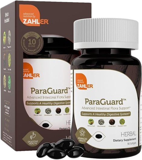 ParaGuard herbal softgels bottle for colon cleanse and digestive system support