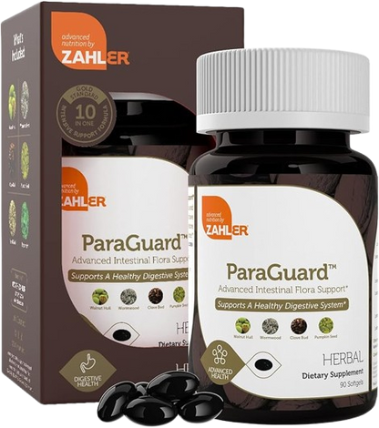 ParaGuard herbal softgels bottle for colon cleanse and digestive system support
