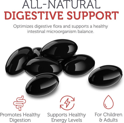 Close-up of ParaGuard easy-to-swallow herbal softgels for intestine and digestive support