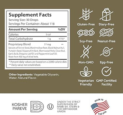 Wormwood and pumpkin seed herbal ingredients in ParaGuard gut health digestive aid