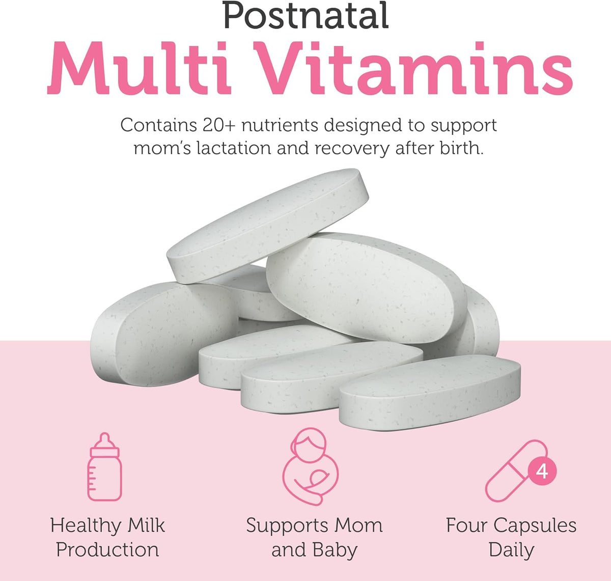 PostnatalFlow Tablets Bottle for Breastfeeding Support and Milk Production