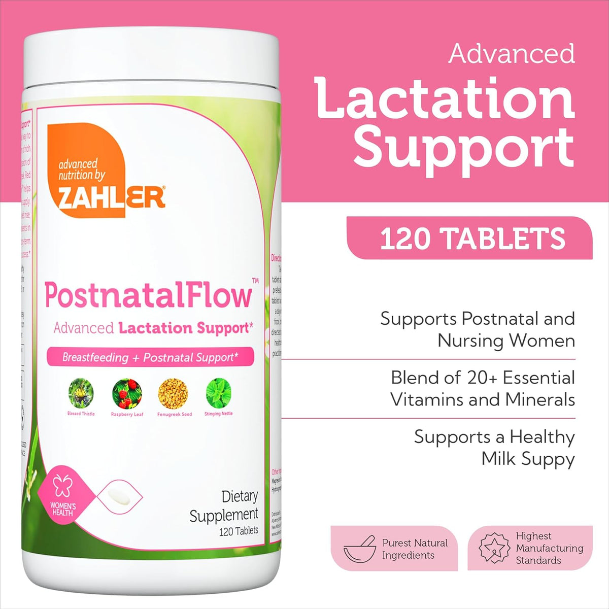 PostnatalFlow Postnatal Vitamins with Choline and Folate for Postpartum Recovery
