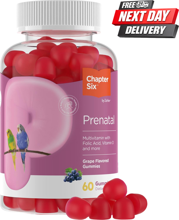 Chapter Six Prenatal Gummies | Pregnancy Vitamins with Folic Acid and Vitamin D3 | 60 Count