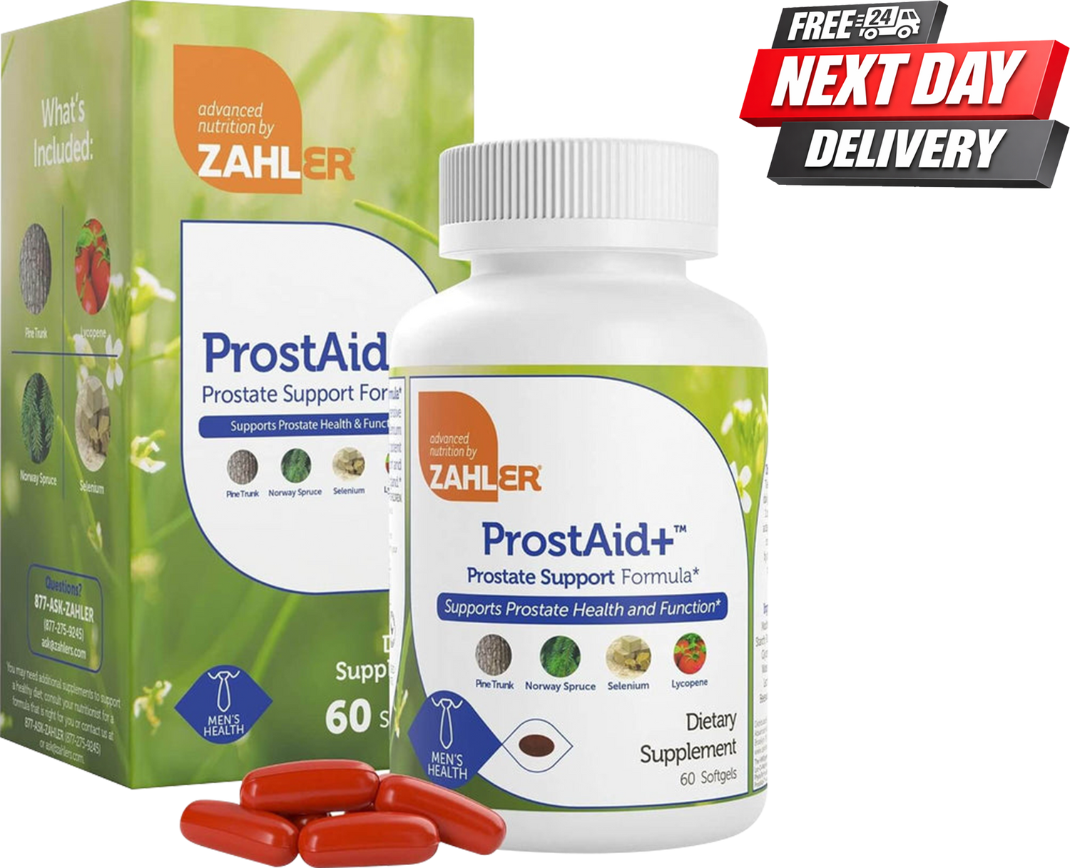 ProstAid+ Prostate Health Supplement for Men with Lycopene and Selenium