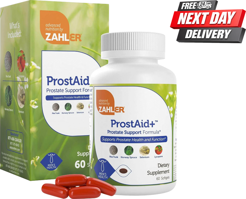 ProstAid+ Prostate Health Supplement for Men | Prostate Support Capsules | 60 Softgels