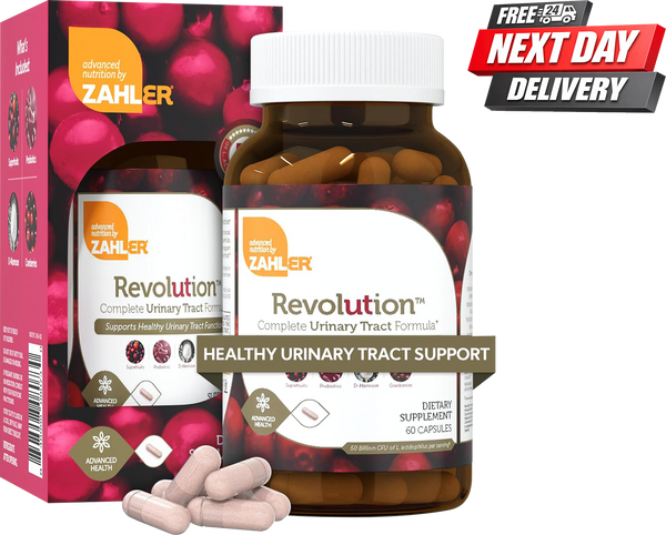 Revolution UTI Support Supplement | D-Mannose, Cranberry and Probiotic Formula | 60 Capsules
