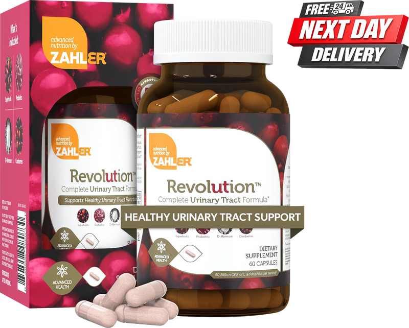 Revolution UTI Support Supplement | D-Mannose, Cranberry and Probiotic Formula | 60 Capsules