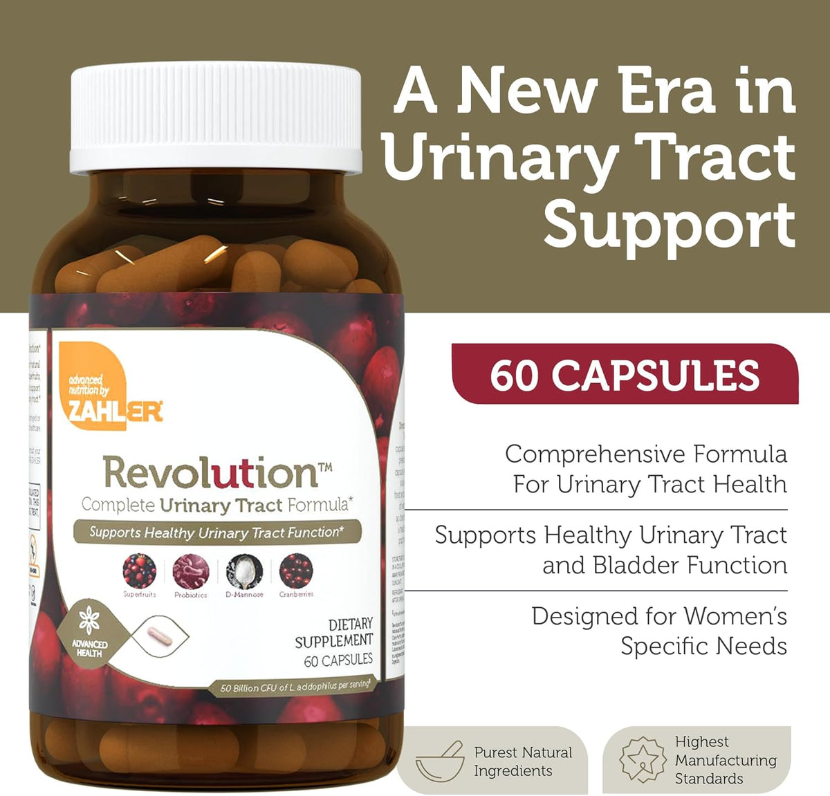 Revolution UTI Supplement Facts Label – D-Mannose and Cran-Max Cranberry Dosage