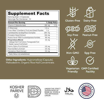 Revolution UTI Capsules Bottle for Urinary Tract and Bladder Support