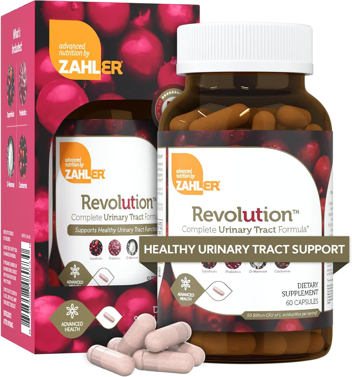 Revolution UTI Support Capsules with Lactobacillus Acidophilus for Gut and Bladder Balance