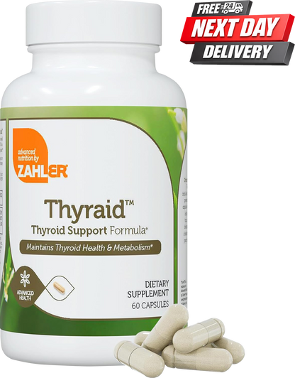 Zahler Thyraid thyroid support supplement bottle with iodine and L-Tyrosine, 60 capsules