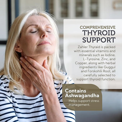 Zahler Thyraid capsules bottle for natural thyroid support and metabolism