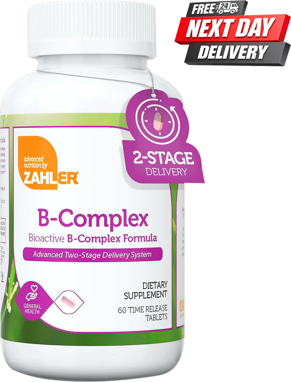 Vitamin B Complex Tablets with B1 B2 B3 B6 B12 | Bioactive B Complex Vitamins | 60 Tablets