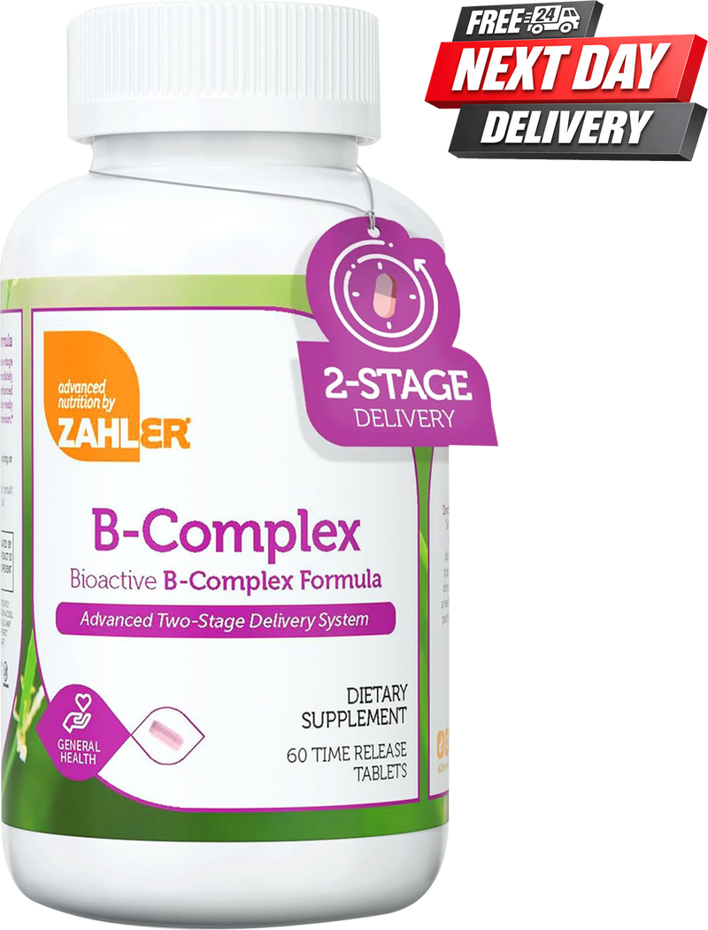 Vitamin B Complex Tablets with B1 B2 B3 B6 B12 | Bioactive B Complex Vitamins | 60 Tablets