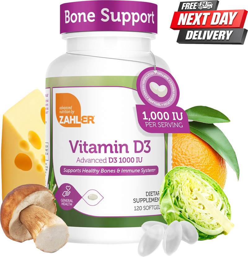 Vitamin D3 1000 IU Softgels | Vitamin D Tablets for Bone Health and Immune Support | 120 Softgels