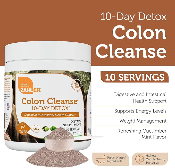 Colon Cleanse Detox Powder Jar Angled View Showing Gut Cleanse Supplement Label 