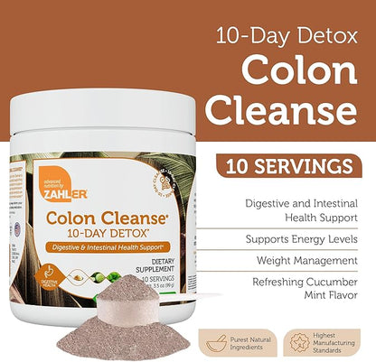 Colon Cleanse Detox Powder Jar Angled View Showing Gut Cleanse Supplement Label 