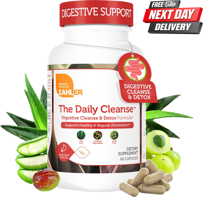Zahler Daily Cleanse Gut Cleanse and Detox Supplement Bottle with Triphala and Cape Aloe, 60 Capsules