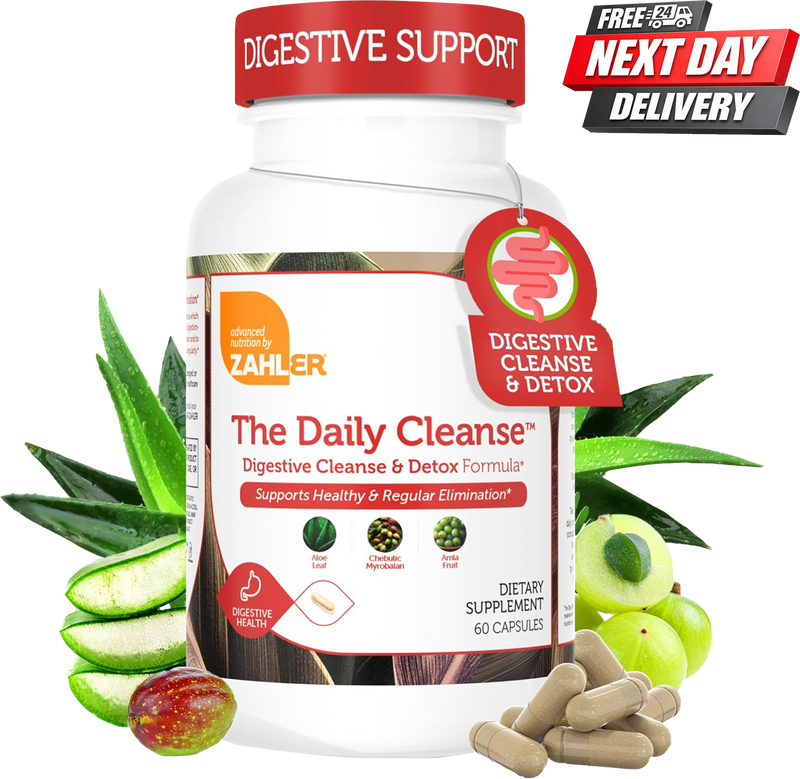 Daily Cleanse Gut Cleanse and Detox Supplement | Triphala and Cape Aloe | 60 Capsules