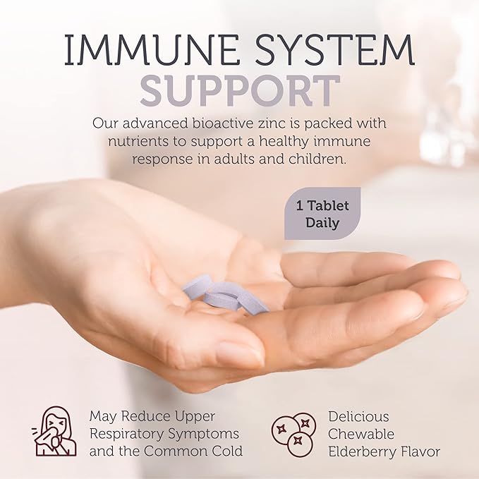 Zinc Citrate and Elderberry Fruit Powder Ingredients in Chewable Immune Support Lozenges