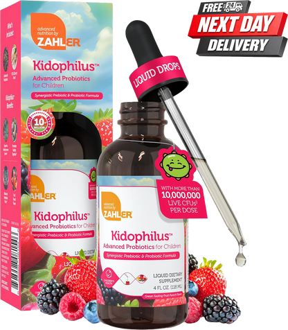 Zahler Kidophilus Liquid Probiotic Drops for Kids Bottle, 10 Million CFU, 118ml