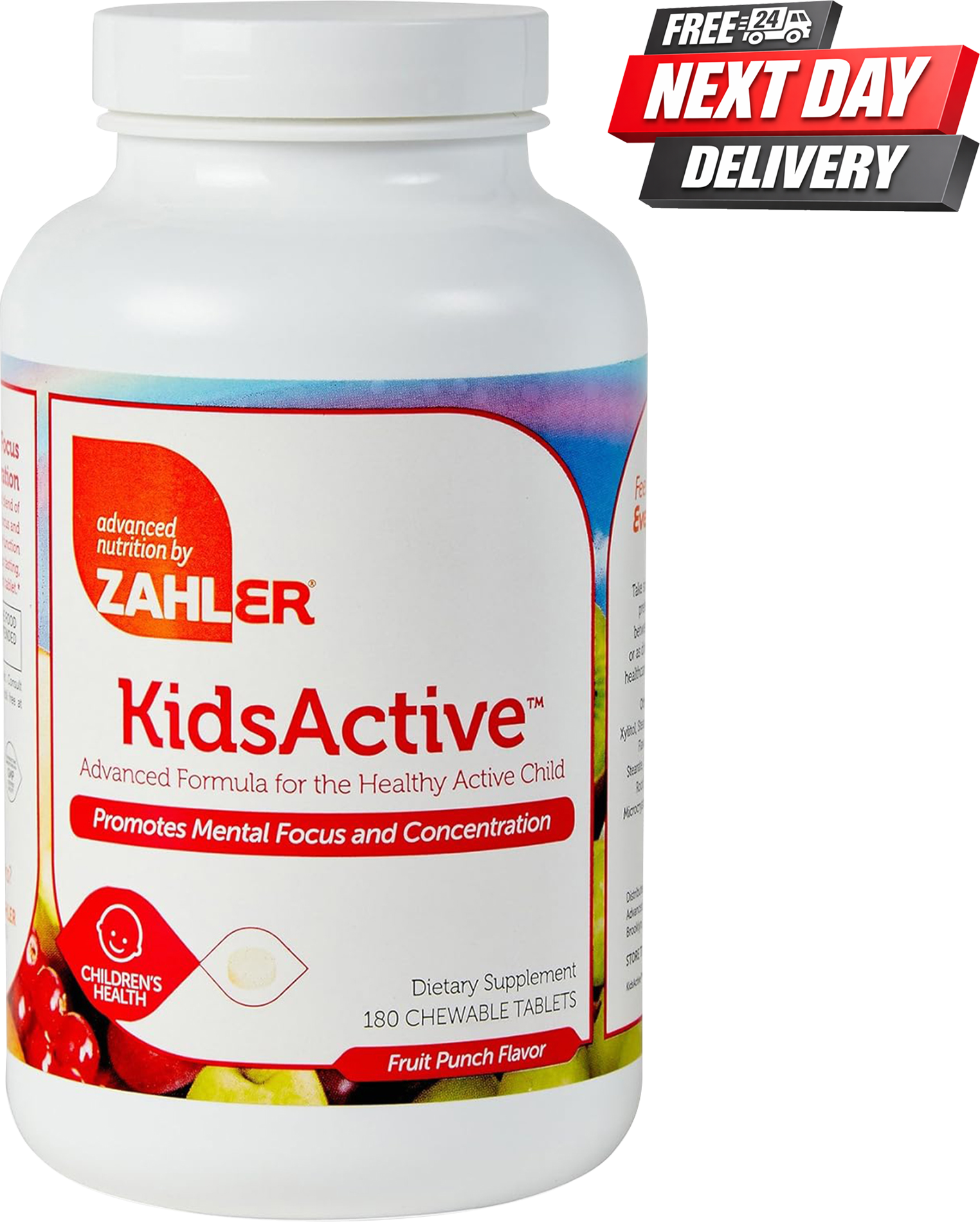 Zahler KidsActive Focus Supplement for Kids Bottle, Citicoline and L-Theanine, 60 Tablets