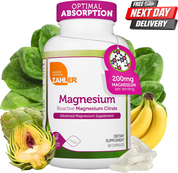 Magnesium Citrate 200mg Capsules | Bioactive Magnesium Supplement | 60 Capsules