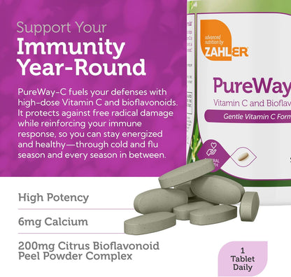 Vitamin C and Citrus Bioflavonoid Ingredients Label for Immune Booster Supplement