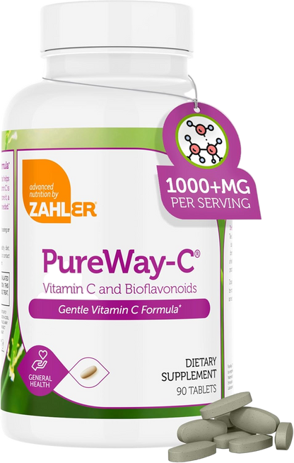 90 Tablet Bottle of Zahler PureWay-C Vitamin C 1000mg Supplement