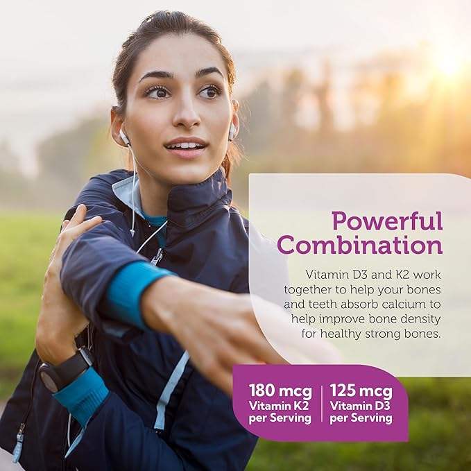 Vitamin D3 Cholecalciferol and K2 Menaquinone-7 Ingredients for Bone Density Supplement